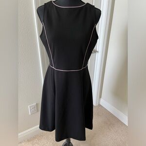 Banana Republic Black Sleeveless Dress with Pink Piping